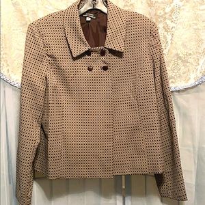 GIORGIO SANT’ ANGELO POLYESTER BROWN/CREAM SWING BLAZER SZ 16